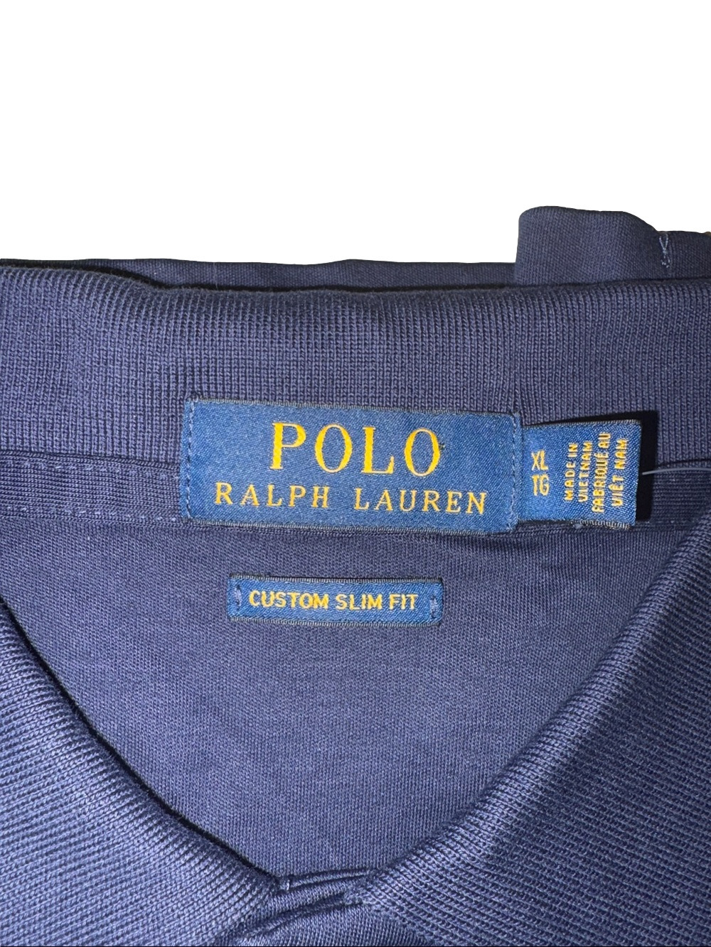 Polo Ralph Lauren NWT XL Navy Custom Slim Fit Golf Polo Shirt - Picture 2 of 4